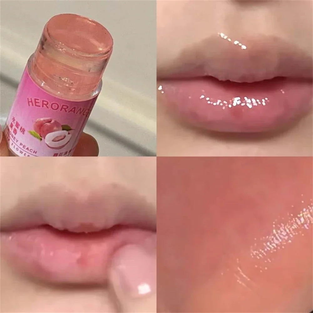 Transparent Coconut Fruit Lip Balm Lip Care Moisturizing Fade Fine Lines Jelly Lip Gloss Lipstick Anti-drying Hydration Makeup