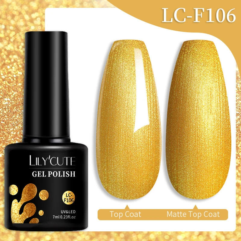 LILYCUTE 7ML 3 IN 1 Platinum Cat Magnetic Gel Nail Polish Silver Moonlight Magnetic Nail Sparkling Glitter Semi Permanent UV Gel