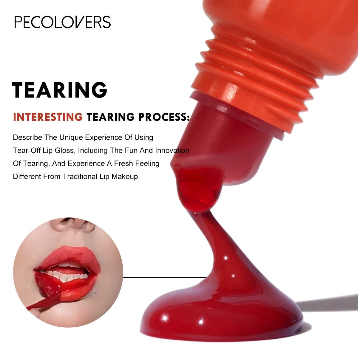 Tear-Off Lip Glaze 6 Colors Peel-Off Liquid Lipstick Waterproof Long Lasting Moisturizing Matte Red Lip Gloss Beauty Cosmetics