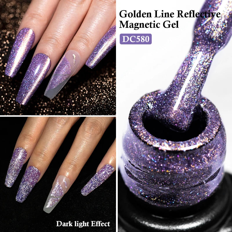 7ML Ice Transparent Glass Bead Moonlight Cat Eye Magnet Gel Nail Polish Jelly Ultra Shine Glitter Semi Permanent Soak Off UV Gel