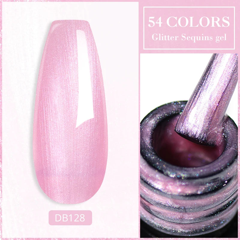7ML Ice Transparent Glass Bead Moonlight Cat Eye Magnet Gel Nail Polish Jelly Ultra Shine Glitter Semi Permanent Soak Off UV Gel
