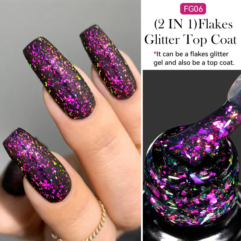 LILYCUTE 7ML Black Silver Red Reflective Glitter Gel Nail Polish Sparkling French Soak Off Long Lasting Manicure Nails Art Gel