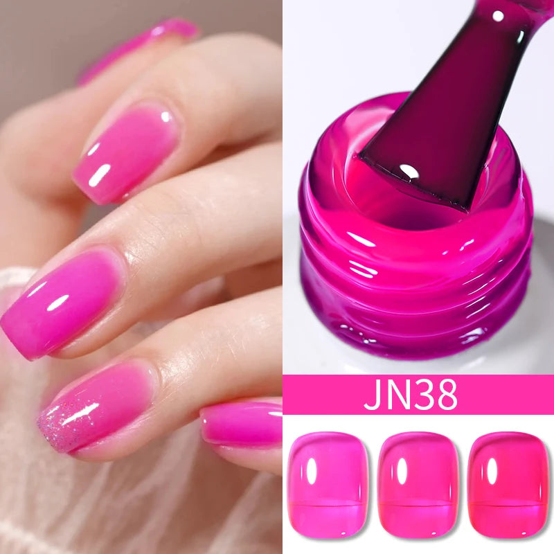BORN PRETTY 10ml Blood Red Jelly Gel Nail Polish Halloween Nails Art Gel Polish Sheer Translucent Nail Gel for Winter Manicure