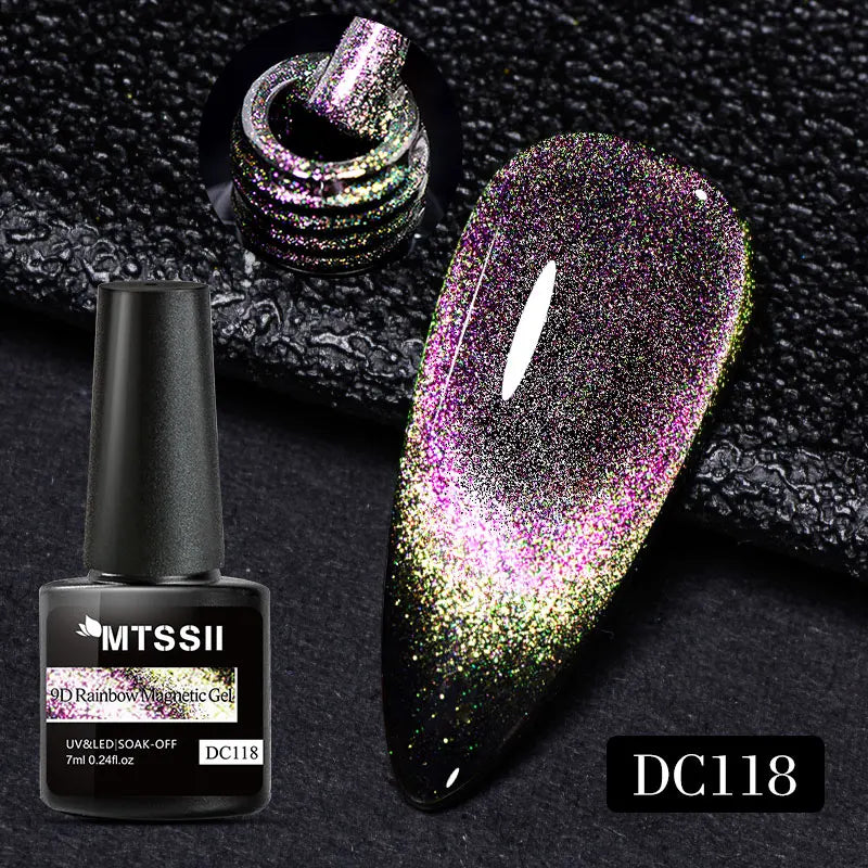 7ML Ice Transparent Glass Bead Moonlight Cat Eye Magnet Gel Nail Polish Jelly Ultra Shine Glitter Semi Permanent Soak Off UV Gel