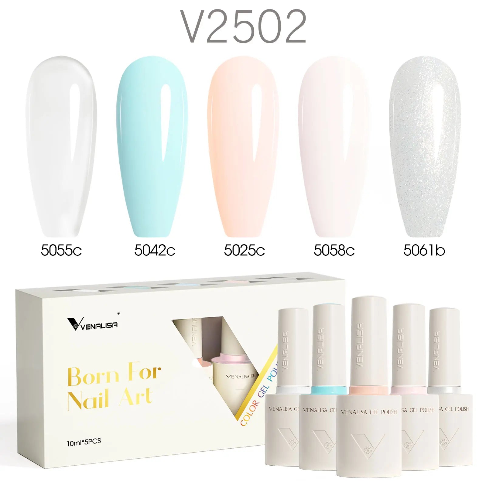 5pcs/kit Venalisa Color Gel Nail Polish Set Hema Free Soak Off UV LED Nail Gel Polish 10ml Combo TPO FREE HEMA FREE Gel Kit