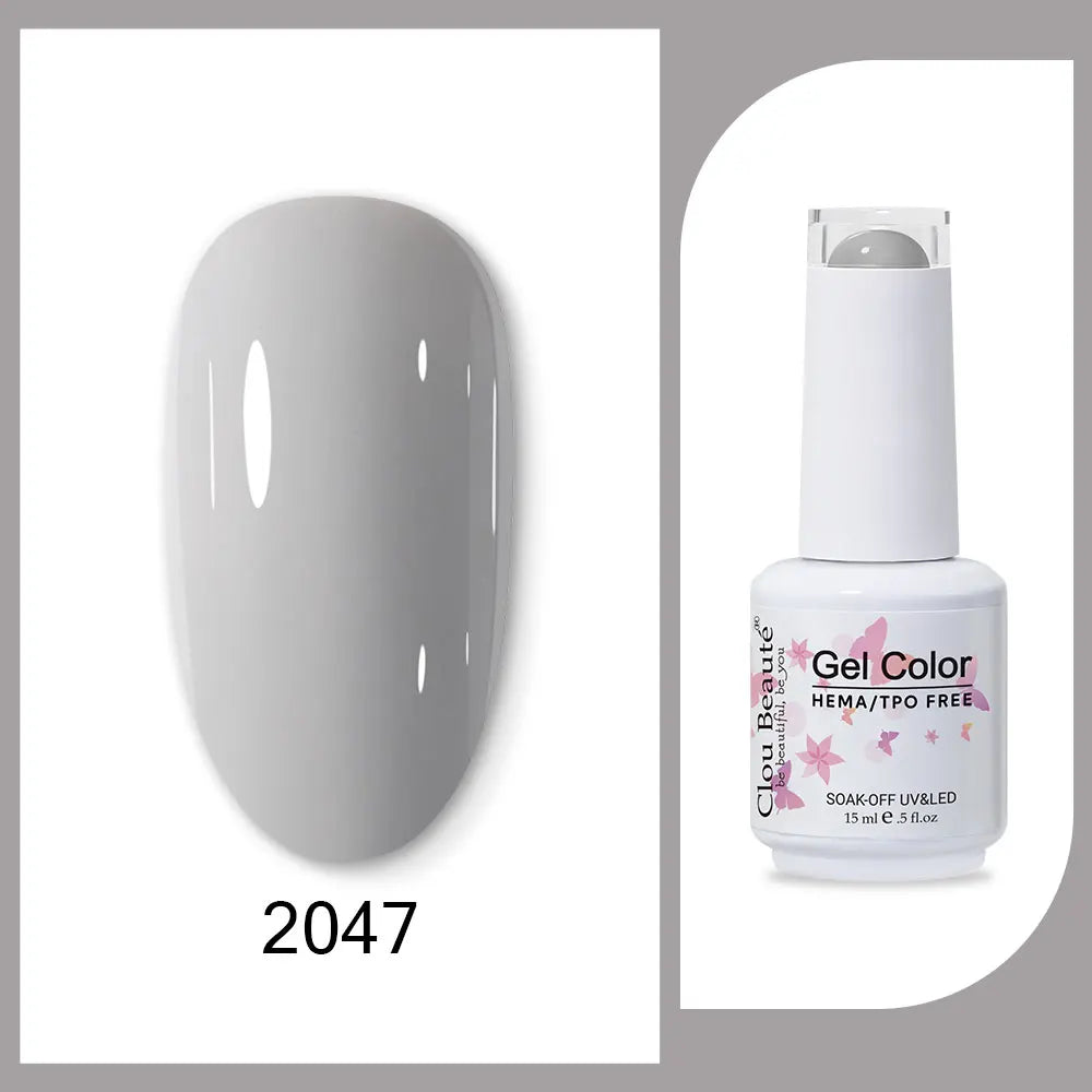 Clou Beaute 15ml Red Black White Green Neon Gel Nail Polish Base Top Coat Velvet Top 400 Colors Semi Permanent Gel Nail Varnish