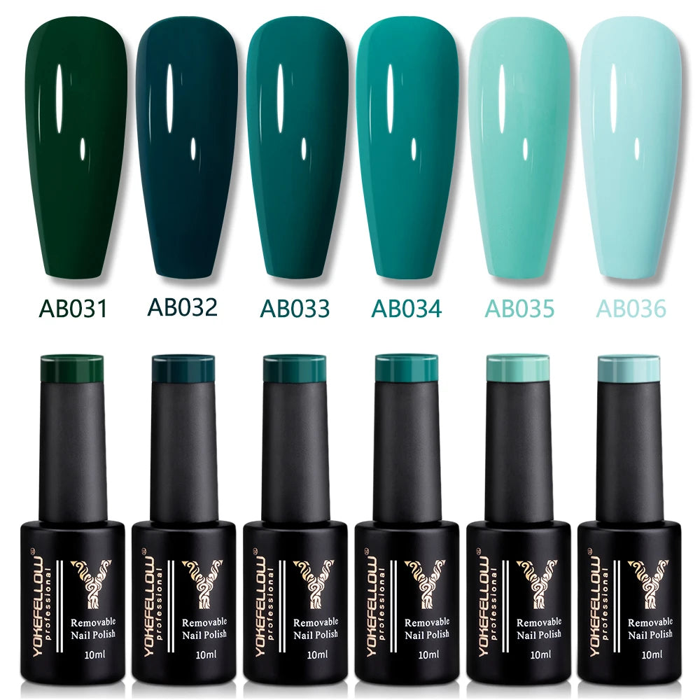 YOKEFELLOW 2022 New Color 10ML Nail Gel Polish Semi Permanent Gel Varnish Base Top Coat 122 Soak Off Colors Organic Nail Varnish