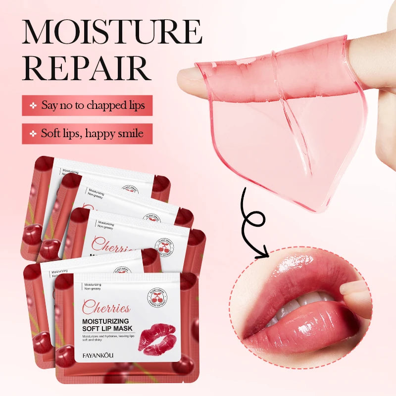 FAYANKOU Cherry Crystal Collagen Lip Mask Moisturizing Plump Lips Lips Moisturizer Lip Patches Lips Plumper Skin Care Products