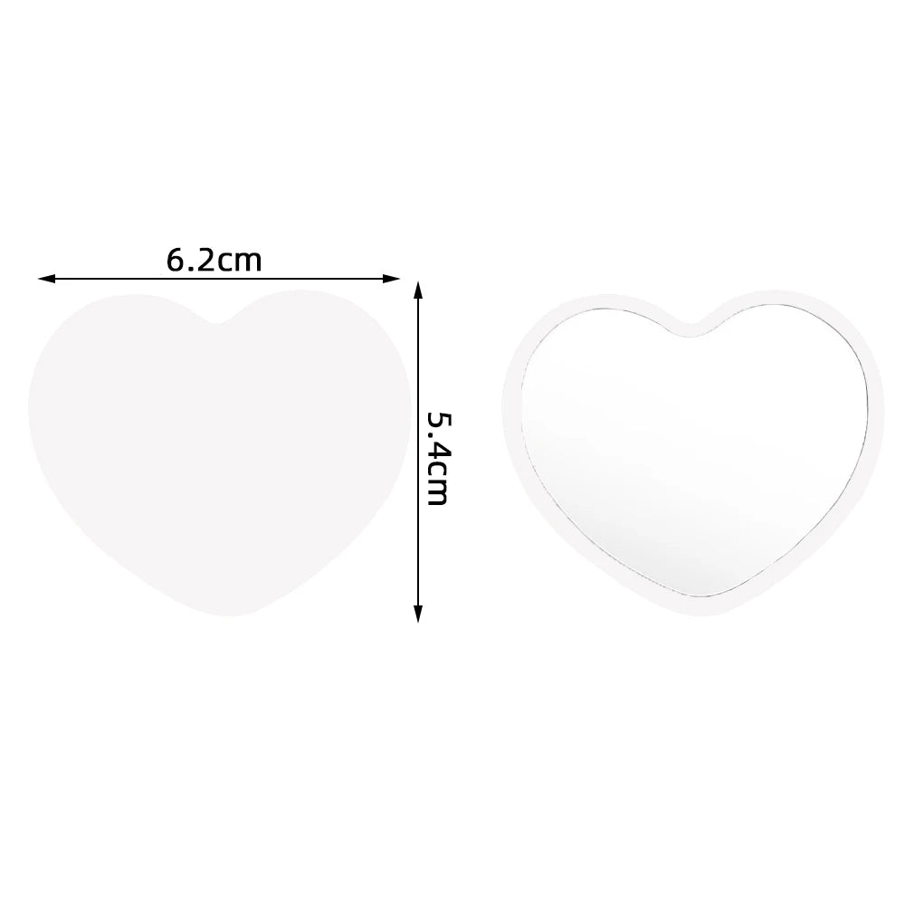 1 Pc Small Portable Heart Shape Mirrors Custom Logo Souvenir Wedding Bridesmaid Gift Ideas Wig Lash Salon Small Business Mirror