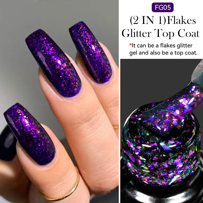 LILYCUTE 7ML Black Silver Red Reflective Glitter Gel Nail Polish Sparkling French Soak Off Long Lasting Manicure Nails Art Gel