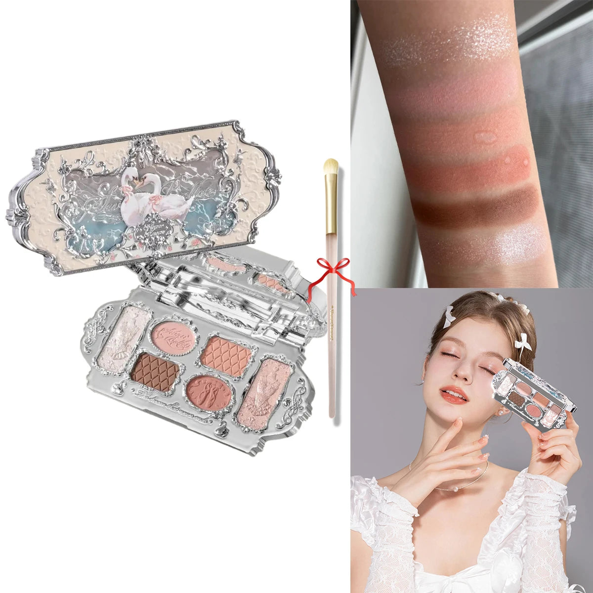 Flower Knows Swan Ballet 6-Color Eyeshadow Palette
