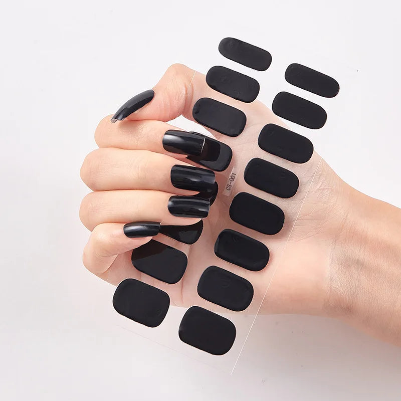 Pink Nude Full Cover Nail Sticker Gradient Color Self-Adhive Simple Full Nail Wraps DIY Thermal Effect Nail Art Making Manicur
