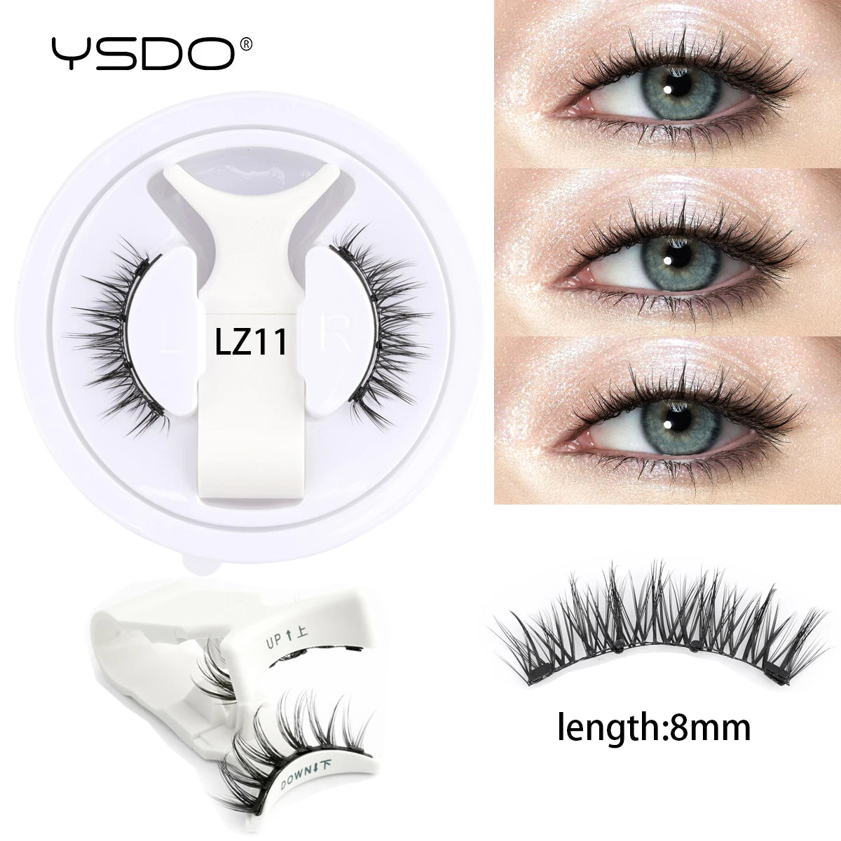 YSDO Magnetic Eyelashes Reusable Winged Magnetic 3D Mink lashes Long-Lasting No Glue Needed False Eyelashes with Tweezer Makeup