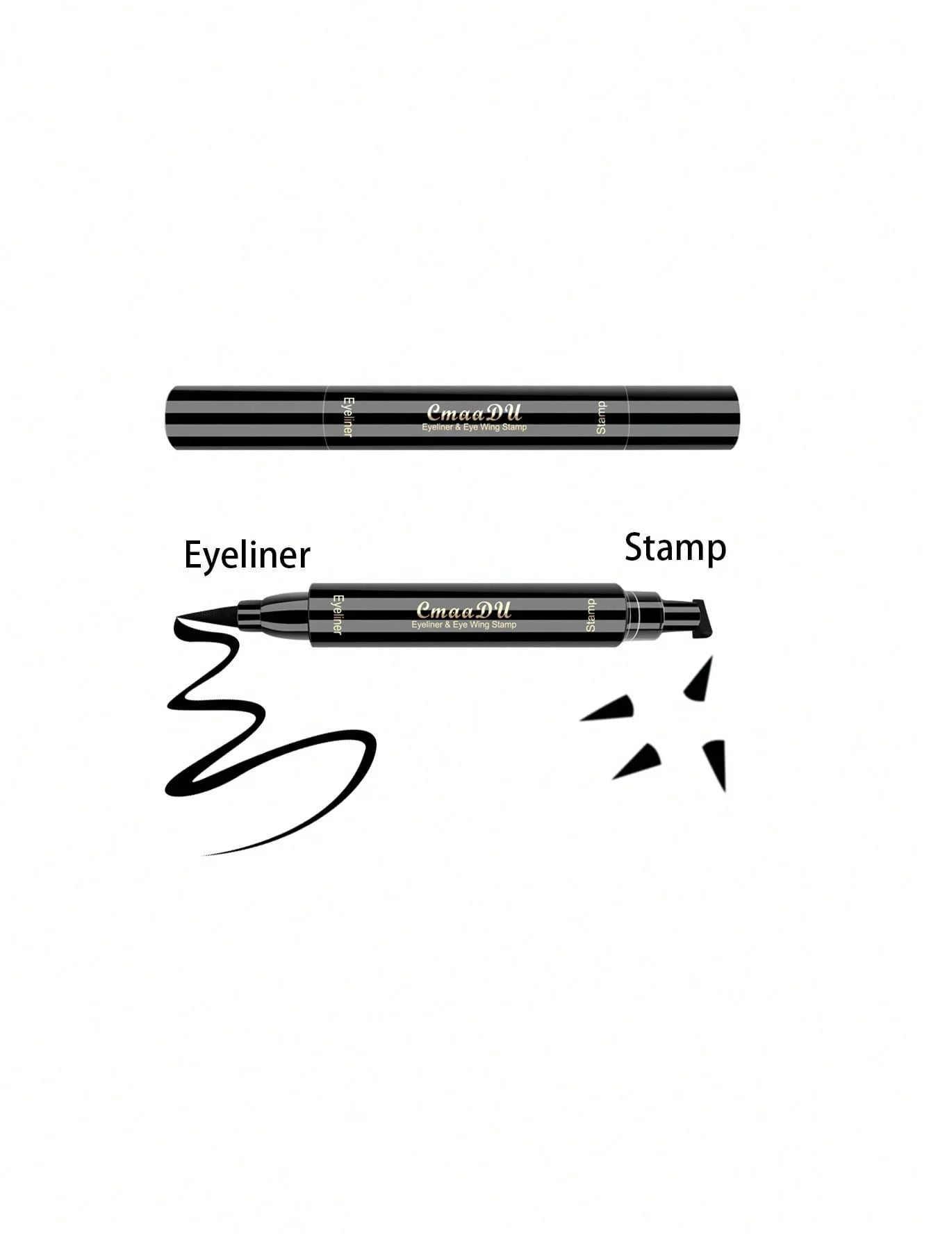 1 Pcs Black Wings Stamp Liquid Eyeliner Waterproof Smudge Proof Quick Dry Precise Tip Beginner Friendly Y2K Party & Daily Makeup