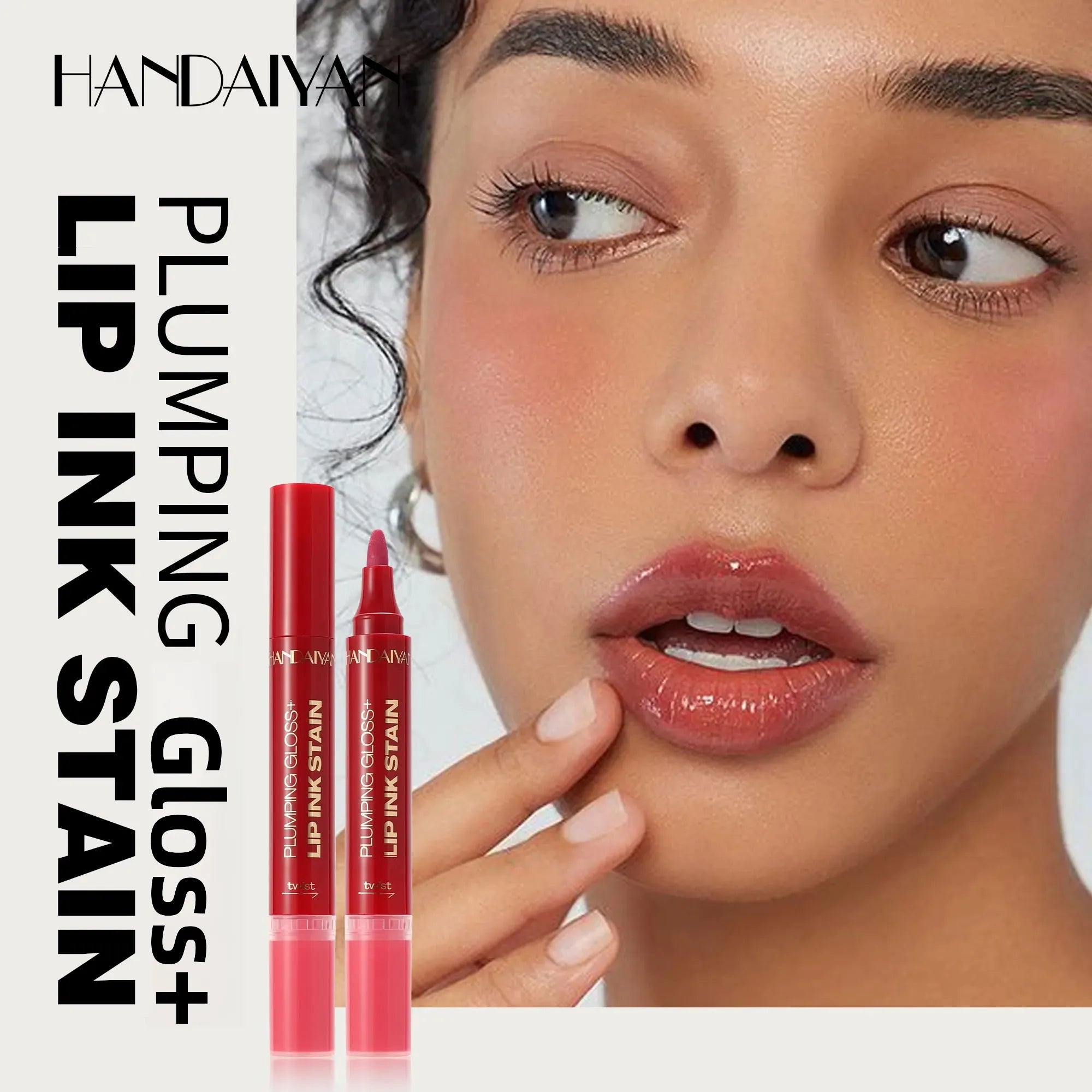 Lip Pencil Liquid Liner Double Head 2in1 Waterproof Tint Nude Oil Plump Gloss Mirror Lasting Moisturizing