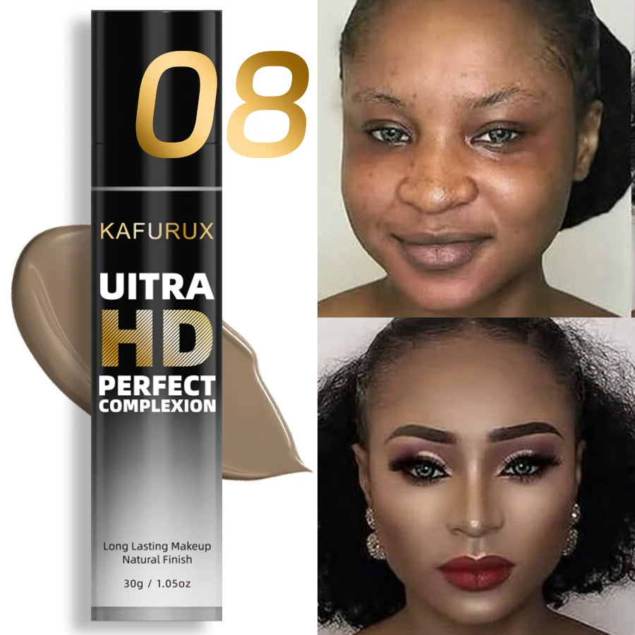 8-Color Face Foundation Cream Oil-Control Matte Concealer Waterproof Liquid Full Coverage Nude Base Professional Makeup Products