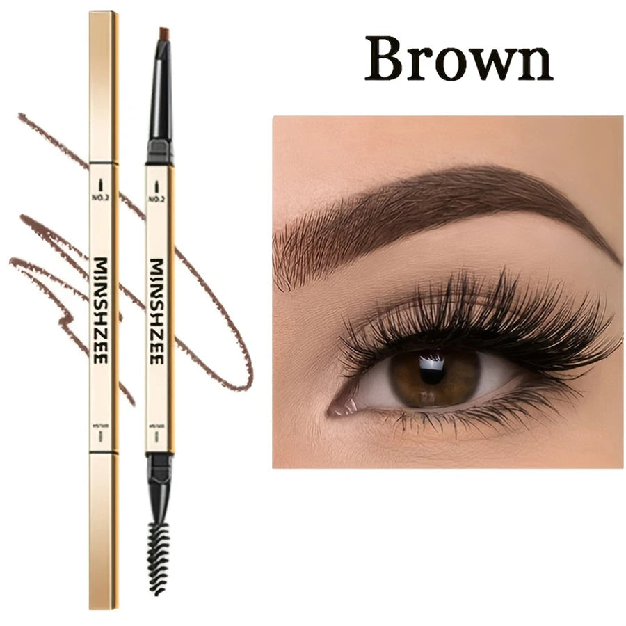 Waterproof Matte Eyebrow Pencil with Brush - Brown Long-Lasting