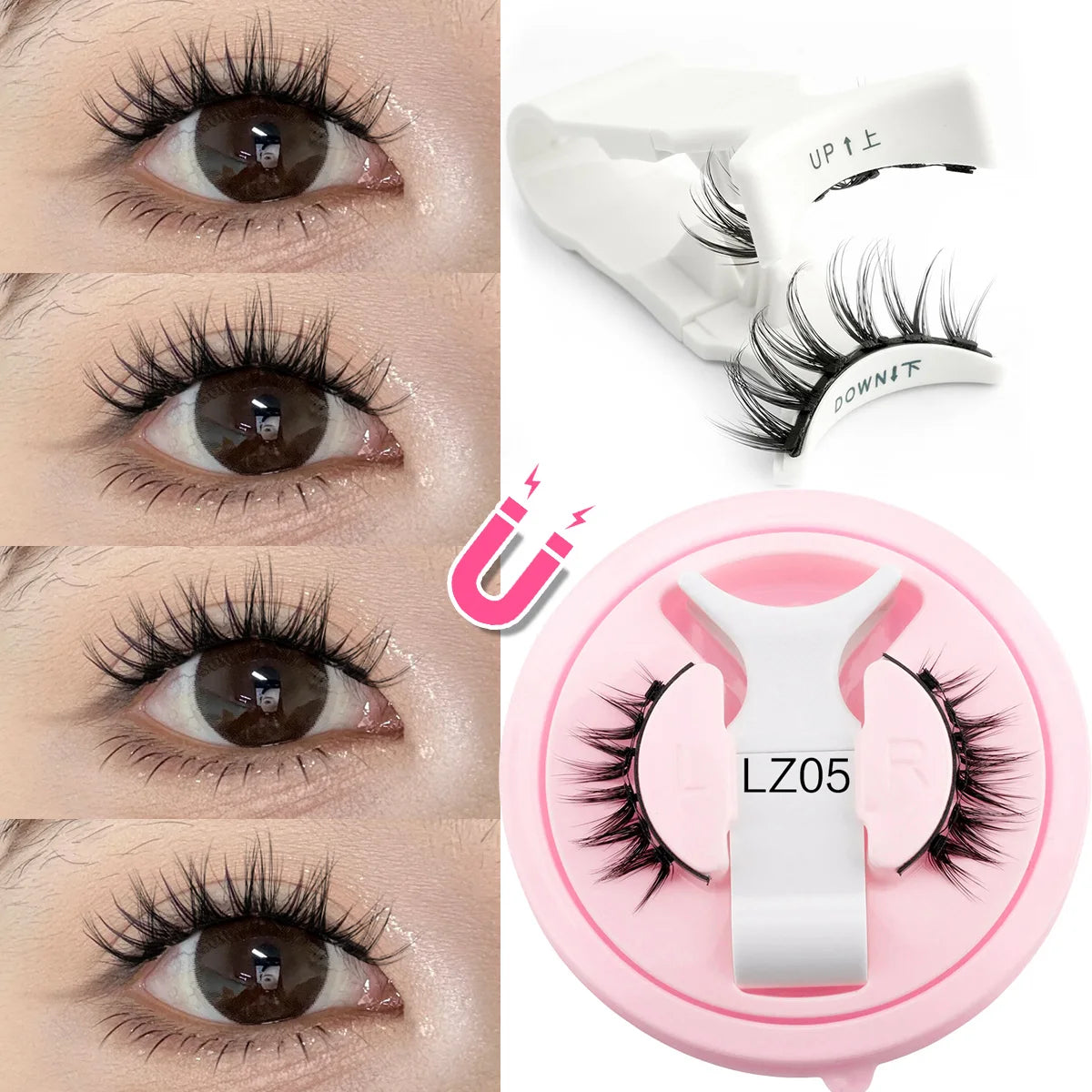YSDO Magnetic Eyelashes Reusable Winged Magnetic 3D Mink lashes Long-Lasting No Glue Needed False Eyelashes with Tweezer Makeup