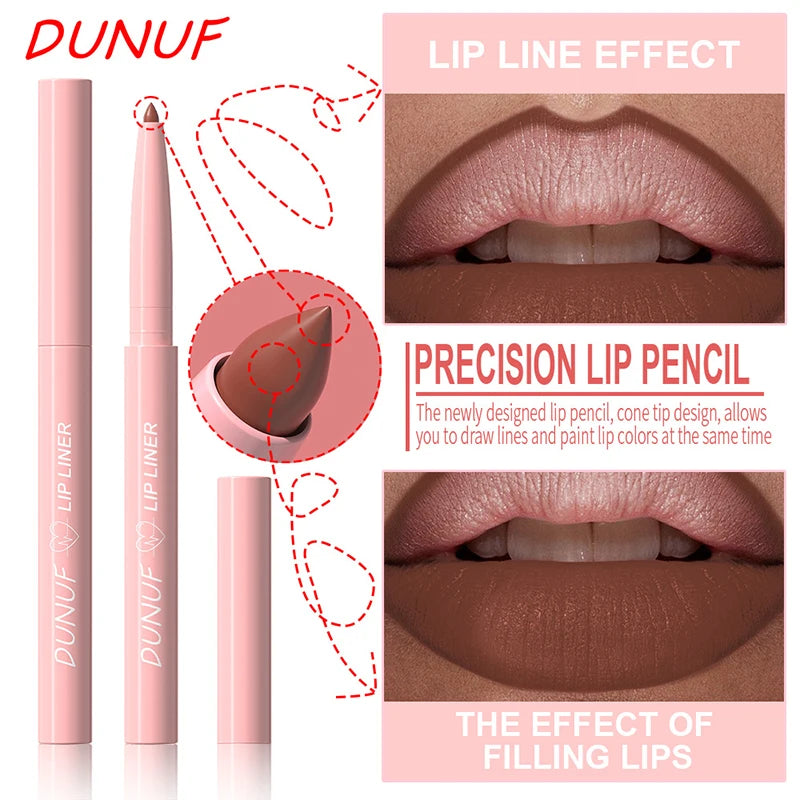Velvet Matte Lip Liners Pencil Lipstick Makeup Soft Nude Red Brown Tint Lip Stain Waterproof Plumping Lip Outline Contour Makeup