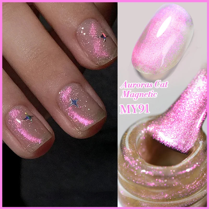 BORN PRETTY 10ml Wishing Apple Red Glass Bead Cat Magnetic Gel ultra Shine Soak Off UV Gel Nail Art Varnish Nail Supplies