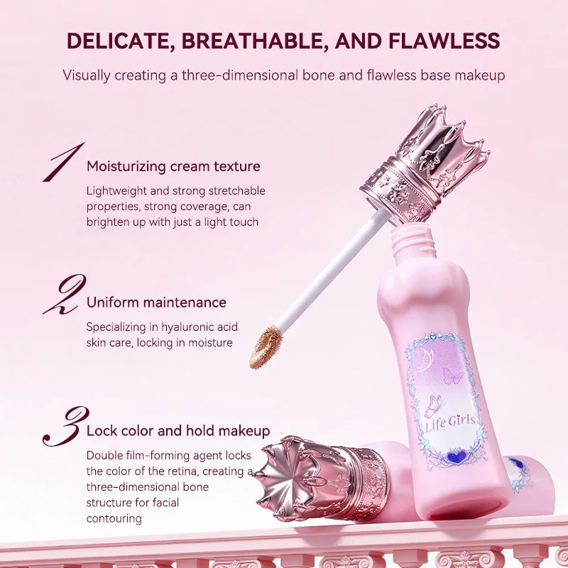 Hua Yin Ji Brightening Concealer, a fair-skinned girl's tender pink look, natural nude makeup, and a natural look,flowers