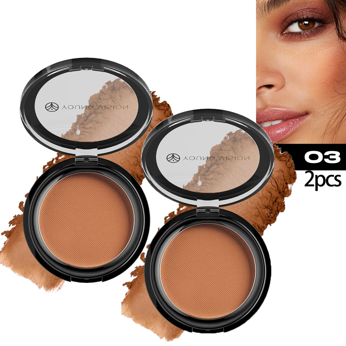 Woman makeup 6-Color Matte Bronze Powder Velvety Smooth Natural Setting Powder Makeup