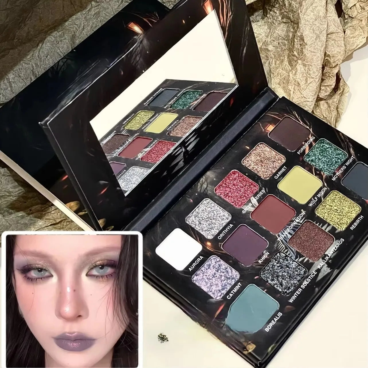 Purple Chameleon 15-Color Eyeshadow Palette - Shimmer & Matte