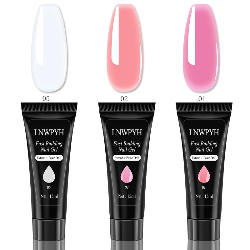 Nail Extension Gel Set UV Varnish Nail Art Manicure Kit Full Manicure Set Slip Solution Nail Art Quick Extension Gel Tool Set