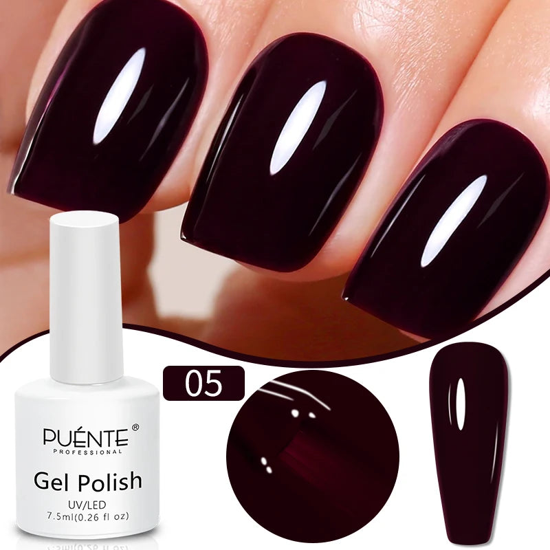 PUENTE 7.5ML Nude Shade Ceramic Cat Eye Gel Nail Polish Shiny Moonlight Cat Eye Gel Soak Off UV Semi-Permanent Nail Art Varnish