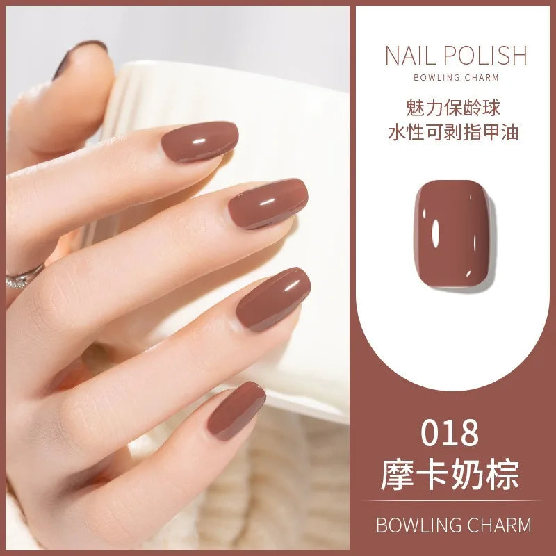 40 Colors New Nail Polish for Summer Water-based Quick Drying Tearable Nail Art Semipermanent Monochrome No Baking Lamp Varnish