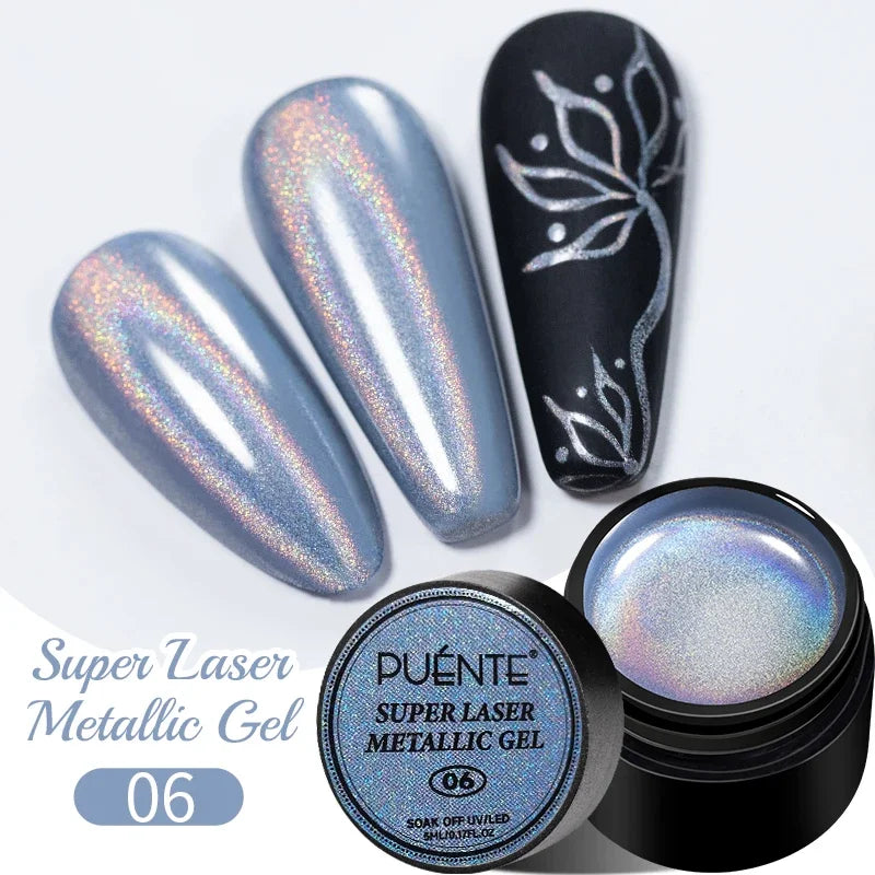 5ml Golden Silvery Metallic Painting Liner Gel Polish Chrome Mirror Effect Semi-Permanent Varnish For Stunning French Nail Art