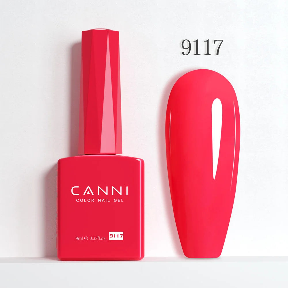 CANNI Hema Free Nail Gel Polish Fall Color Collection Semi Permanent Diamong Long Wear Top Coat Red Gorgeous JellyNude Color 9ml