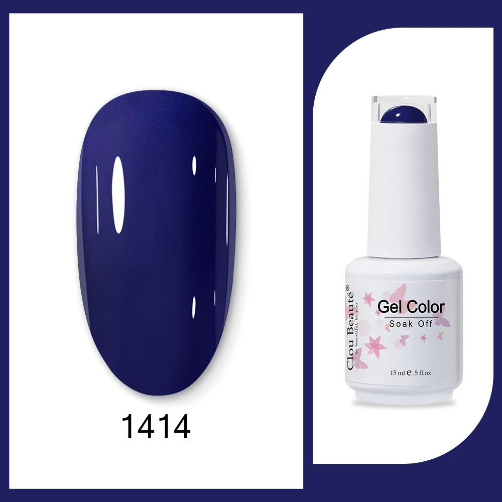 Clou Beaute 15ml HEMA TPO FREE Gel Nail Polish Bright Dark Army Green Gel Lacquer Semi Permanent Art Organic  Nail Gel Varnish