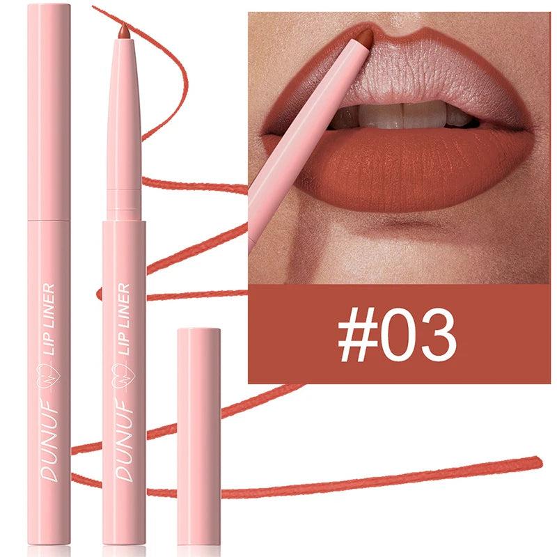 Velvet Matte Lip Liners Pencil Lipstick Makeup Soft Nude Red Brown Tint Lip Stain Waterproof Plumping Lip Outline Contour Makeup
