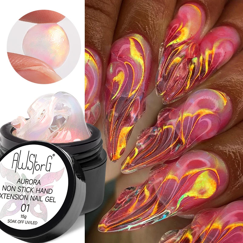AWStorG 5ML Super Silver Metallic Gel Nail Polish Metal Effect Painting Gel Chromes Varnis Semi Permanent for Nail DIY