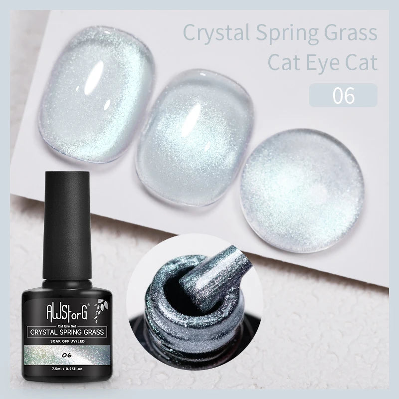 AWStorG 7.5ml Crimson Velvet Cat Eye Magnetic Gel Nail Polish Shiny Ruby Red Cat Eye Gel Soak Off UV Semi-Permanent Nail Art