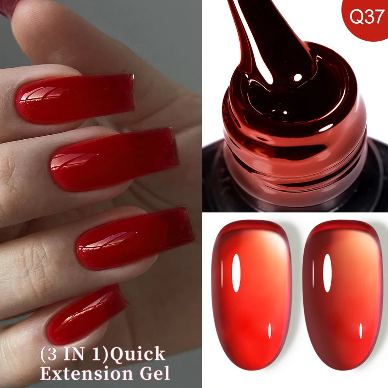 LILYCUTE 15ML Quick Extension Gel Nail Polish Milky White Clear Pink Color French Manicure Finger Prolong Nail Hard Gel Varnish