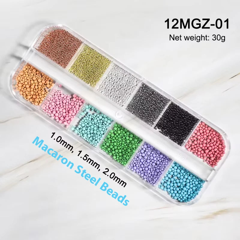 White Acrylic Flower Nail Art Decorations Mixed Size Rhinestones Red Blue Gem Manicure Tools Accessories DIY Nails Design 5g