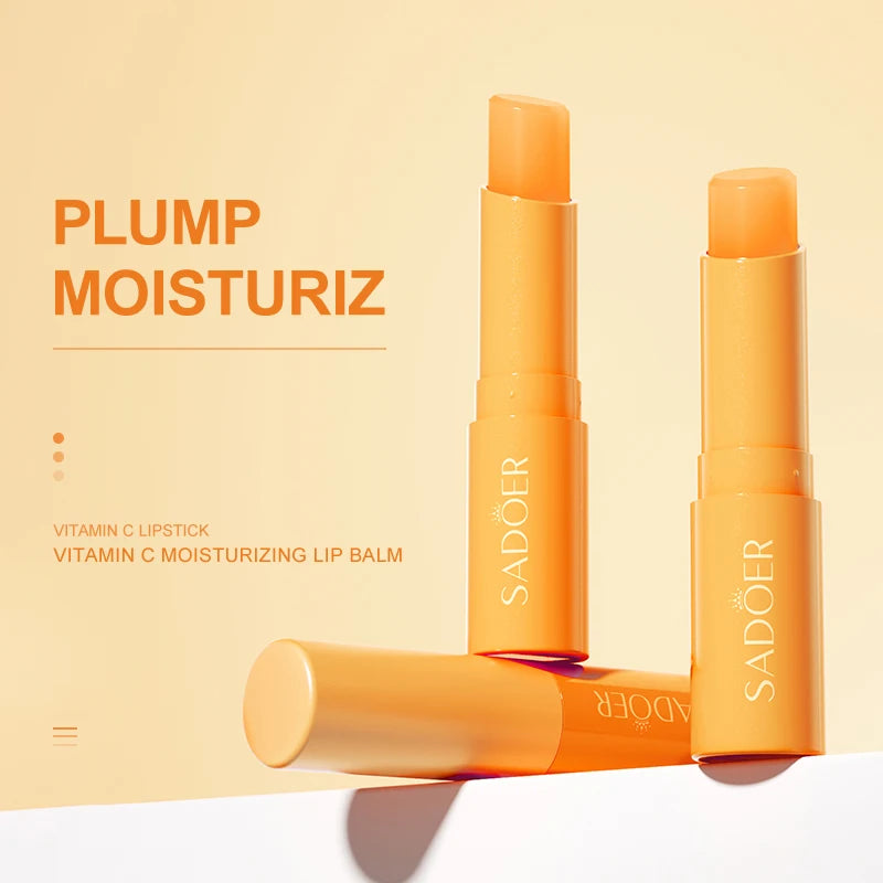 SADOER Vitamin C Lip Balm Moisturizing Anti Cracking Hydrating Repair Nourishing Anti Wrinkles Lipstick Lips Skin Care Products