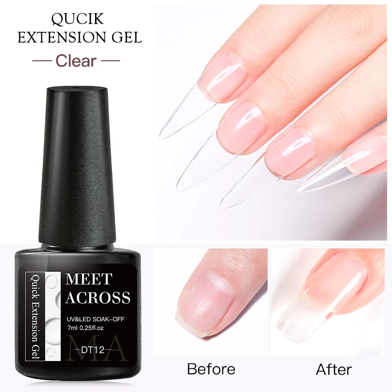 Milky White Nail Extension Gel Clear Nude Building UV Gel For Nails Finger Extensions Form Tips French Nails Manicure Nail Art