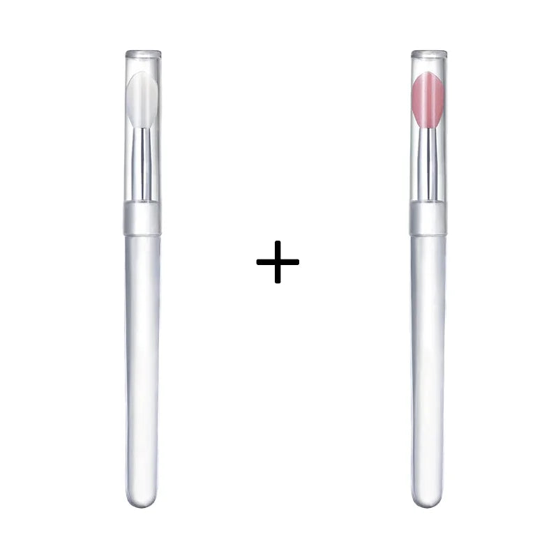 Silicone lip brush with cover, dustproof lipstick brush, glitter eyeshadow brush, portable multi-purpose brush