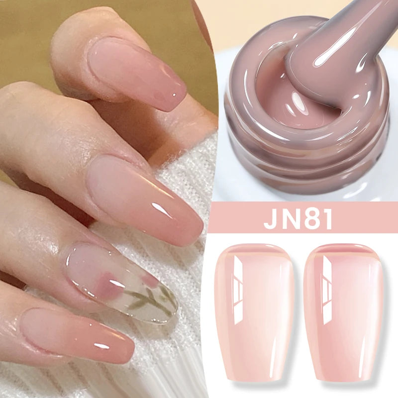 BORN PRETTY 10ml Translucent Color Gel Polish Jelly Nude Autumn Jelly Amber Semi Permanent UV Gel Nail Art Soak Off Gel Varnish