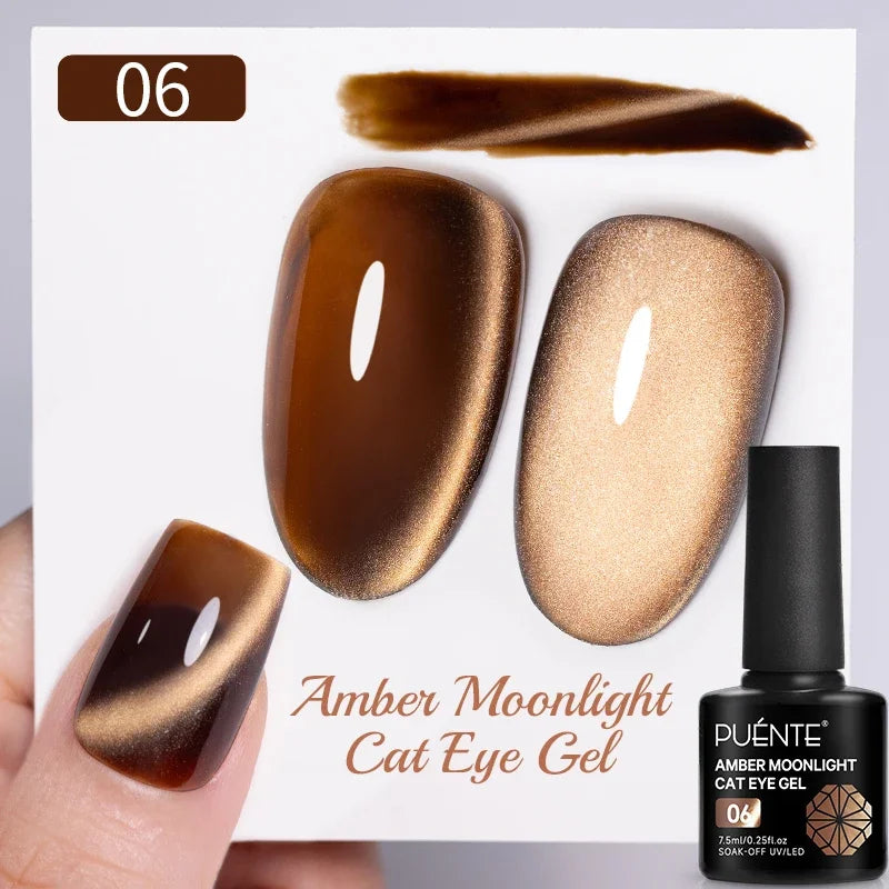 PUENTE Fruit Series Cat Magnetic Gel Nail Polish Summer Green Purple Pink Cat Eye Nail Gel Soak Off UV Semi-Permanent Varnish
