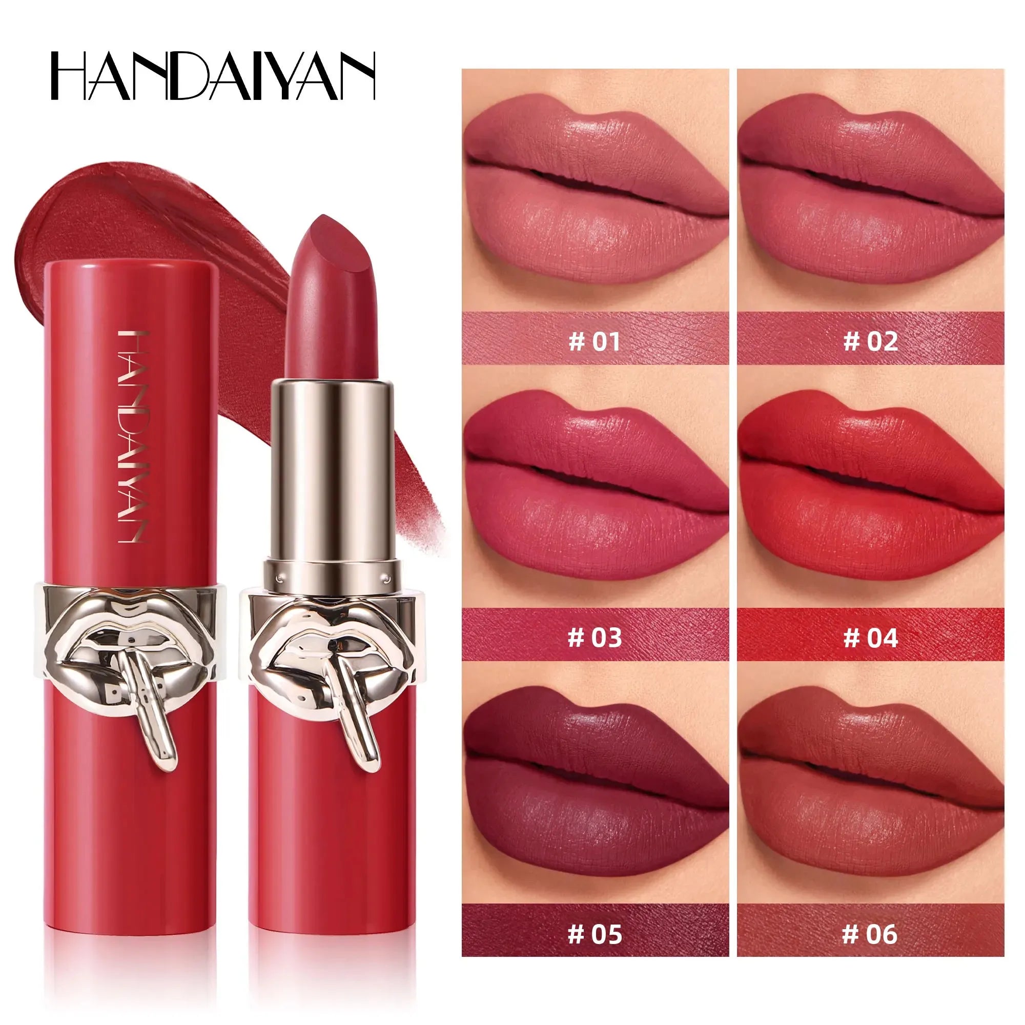 Creamy Velvet Lipstick Moisturizing Long Lasting Waterproof Non Stick Cup Rich Color 6 Shades Smooth Lip Makeup For Women