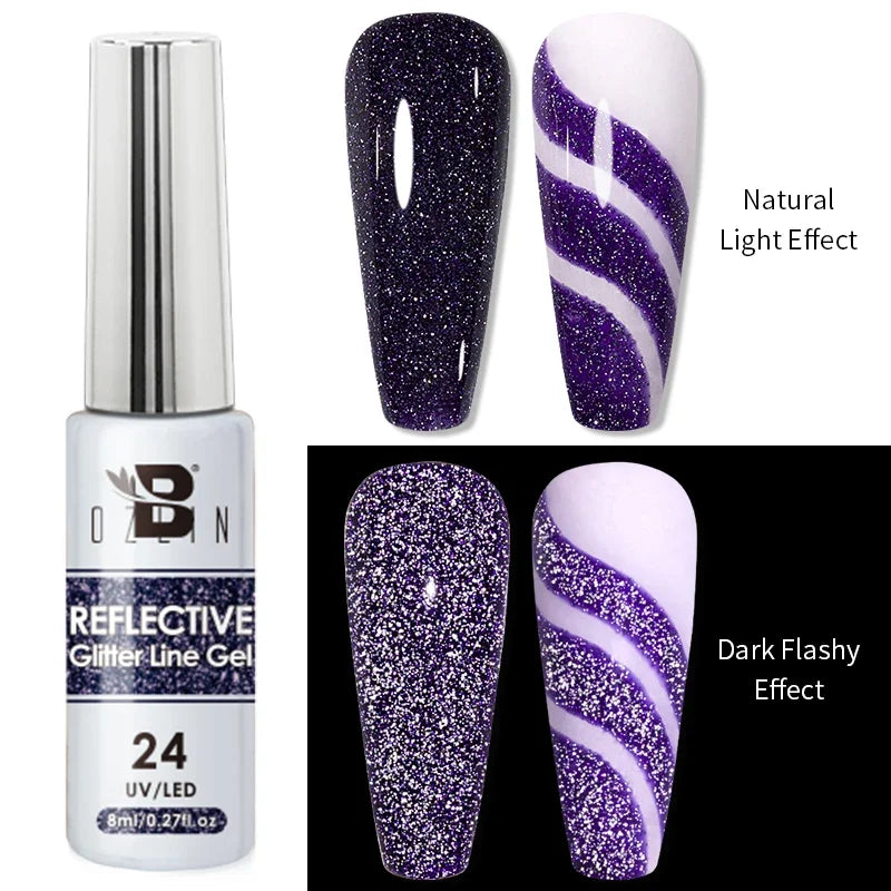5ML Gold Silver Metallic Liner Paint Gel Polish Chrome Mirror Metal Effect Super Bright French UV LED Semi Permanent Nail Gel
