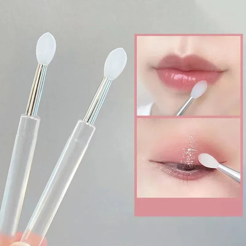 Silicone lip brush with cover, dustproof lipstick brush, glitter eyeshadow brush, portable multi-purpose brush