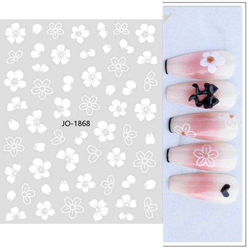 Nail Art Stickers Woman Girl Sexy Sticker Body Press on Nail Slider Black White Decal Decoration Nail Design Accessories Wraps