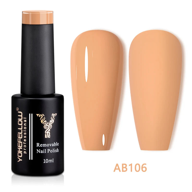YOKEFELLOW 10ml Jelly Nude Gel Nail Polish High Quality Translucent Pink Nail Gel Varnish Soak Off UV Gel Polish Long Lasting