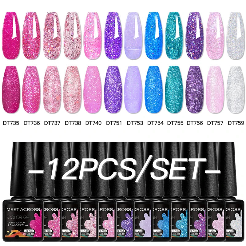 12pc All-season Nail Gel Polish Set Multicolor TPO HEMA Free Long-Lasting UV LED Nail Supplies for Women Daily & Party Wearing