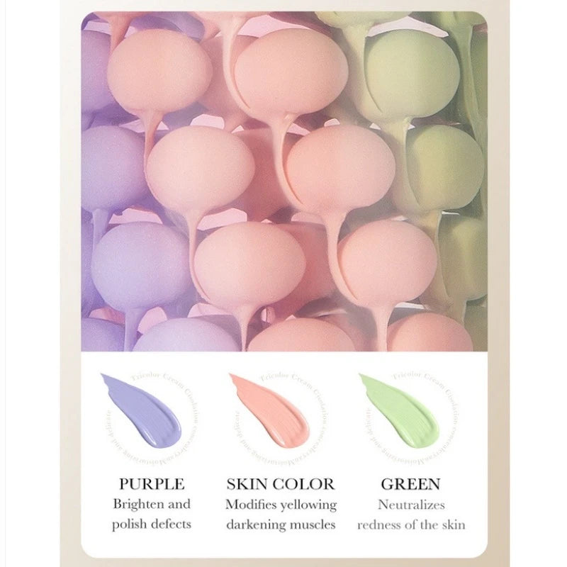 Three-color Repair And Isolation Cream Protective Primer Before Makeup Moisturizing Isolation Milk 40g